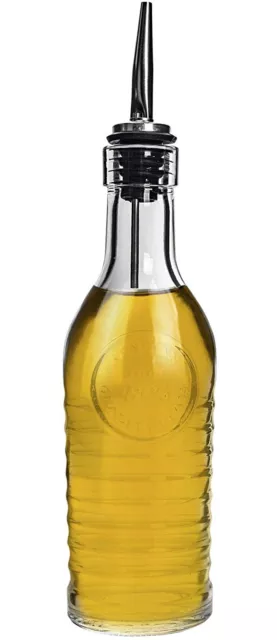 Bormioli Rocco Officina 1825 Glass Olive Oil & Vinegar Bottle w/ Stainless Steel