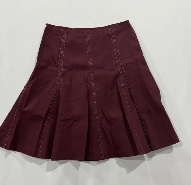 Elevenses Anthropologie Marion Red Boho A-Line Midi Skirt Size 4