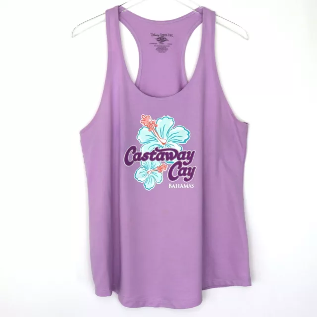 Disney Cruise Line Womens Castaway Cay Bahamas Purple Racerback Tank Top Size 2X