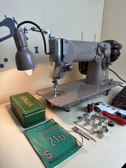PROFI NÄHMASCHINE SINGER 216G mit Zubehör Leder Jeans Baumwolle ...