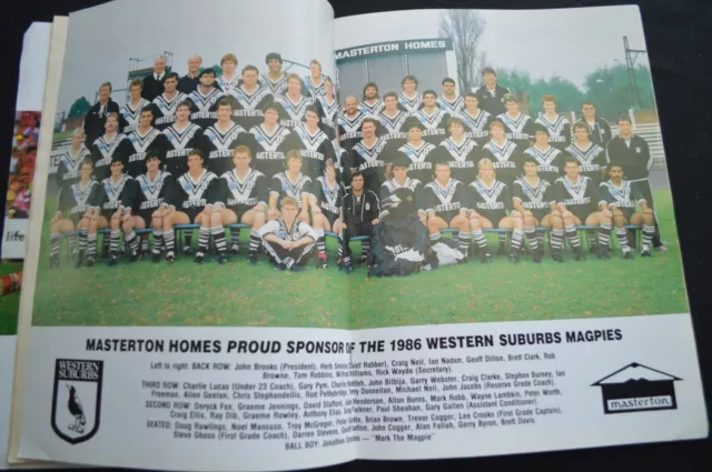 Big League Rare Original 1986 Rugby League Magazine! Wests Magpies Poster. 2