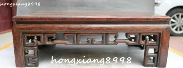 16" Chinese Ancient Huanghuali Wood Carving Flower Table Desk Chair Tablet Chair