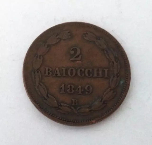 (Piece) 2 Baiocchi Vatican 1849 B Rare REF78461