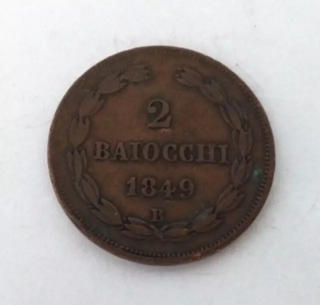 Piece 2 Baiocchi Vatican 1849 B Rare Ref78461