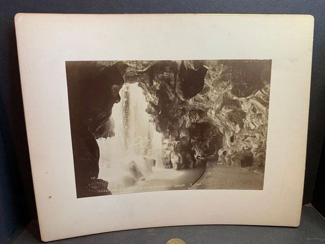 Victorian 8x10" Cabinet Photo, Bois de Boulogne La Grotte, Paris, France, Grotto