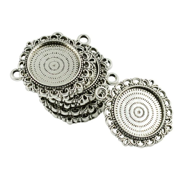 10 stücke Anhänger Rohlinge Basis Runde Cabochon Fassungen Tablett für DIY