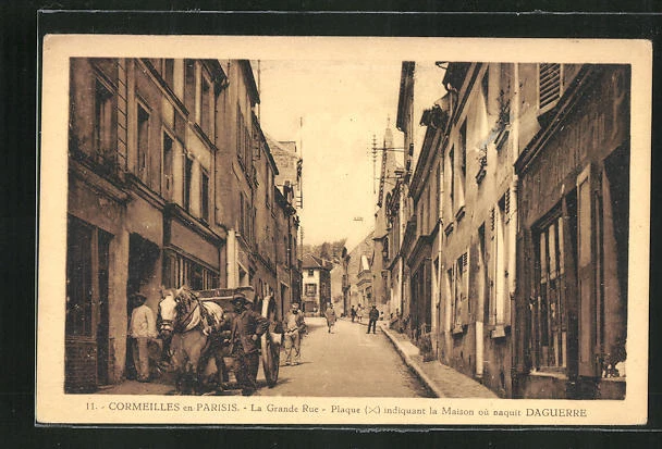 CPA Cormeilles-en-Paris, La Grande Rue, Plaque, vue de la rue