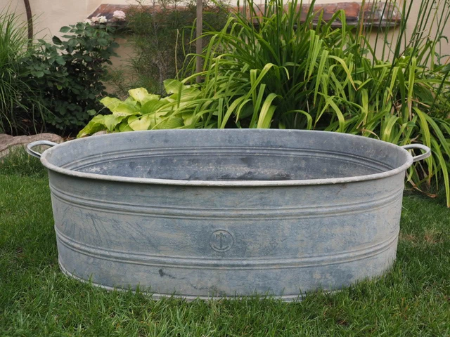 ALTE XXL ZINK Wanne Zinkwanne Badewanne Pflanzkübel Hochbeet