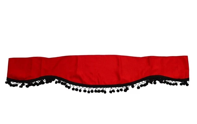 Rideaux Décoratifs Noirs Avec Frange Rouge Pour Camions Mercedes - Neufs !