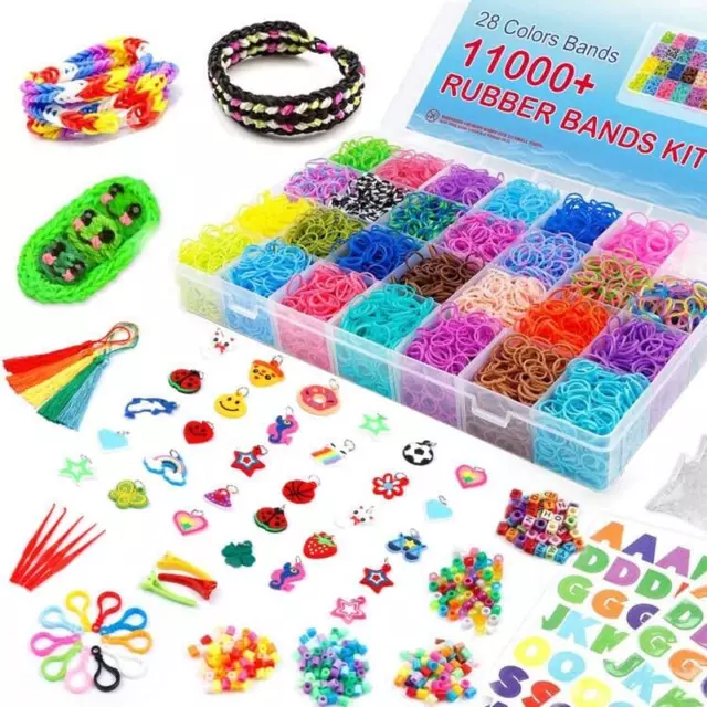 Loom Rubber Band Bracelet Making Kit Girls Craft Starter Set w/600 Bands  Kids 6+