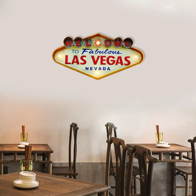For Beer Bar Pub Metal Neon Sign Light Welcome to Fabulous Las Vegas Nevada Sign