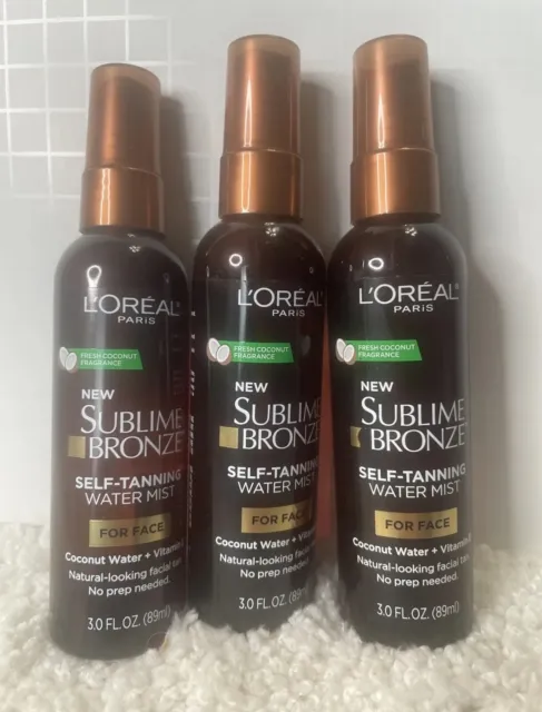 (3 pack)  LOreal Paris Sublime Bronze Self Tanning Water Mist- Fresh Coconut 3oz