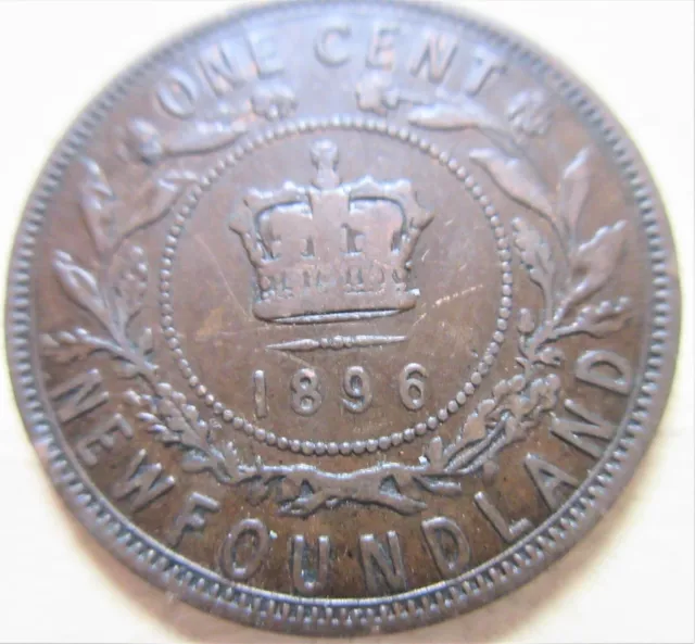 1896 Canada Newfoundland Large Cent Coin. Penny 1p 1c (CR1, CR3)