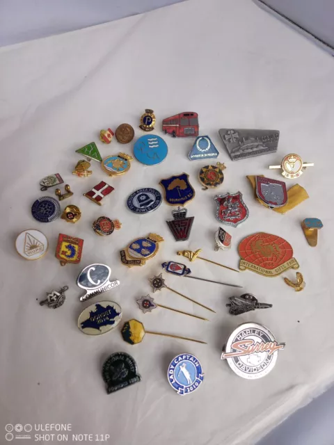 Job Lot Of Used Pin Badges