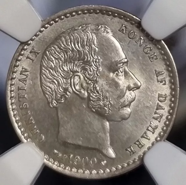 Denmark 1900-VBP 25 Øre - Christian IX NGC MS64 : TOP POP