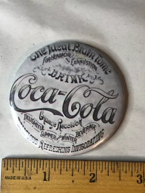 Vintage Coca Cola Mirror "The Ideal Brain Tonic" Round Compact 2.5"