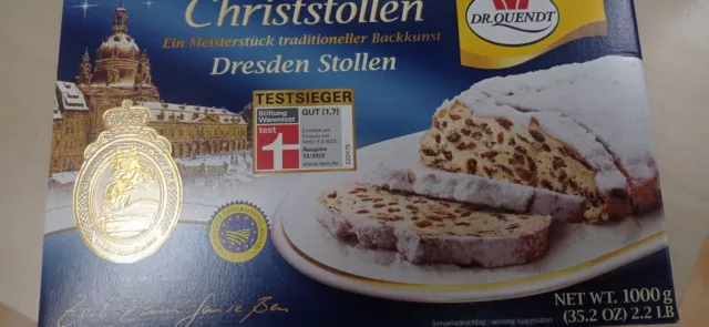 Echter Dr Quendt Dresdner Christstollen 1kg Testsieger Stiftung Warentest