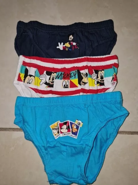 Pack of 3 Boy's Disney Mickey Mouse Briefs/slips/pants, 6-8 Years