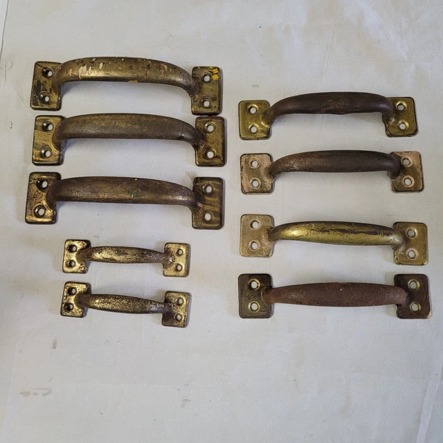 9 Vintage Industrial Steel Drawer Pulls
