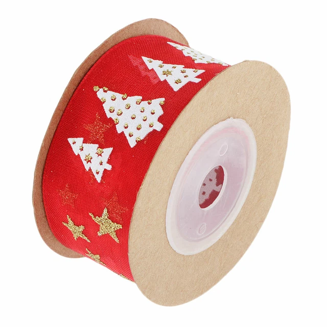 1 Roll/5m Christmas Grosgrain Satin Ribbon Gift Wrapping Xmas Decor