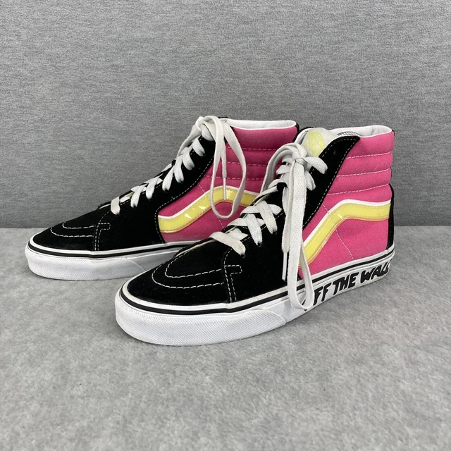 RARE VANS Off the Wall Sk8 Hi Top SAMPLE Black Pink Yellow - Mens Size 5.5/Wom 7 RARE VANS Off the Wall Sk8 Hi Top SAMPLE Black Pink Yellow - Mens Size 5.5/Wom 7