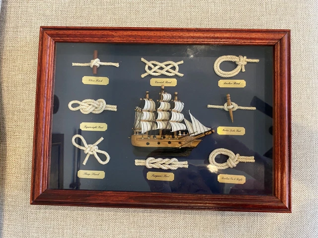 Nautical Ship And Sailor's Knots Framed Shadow Box