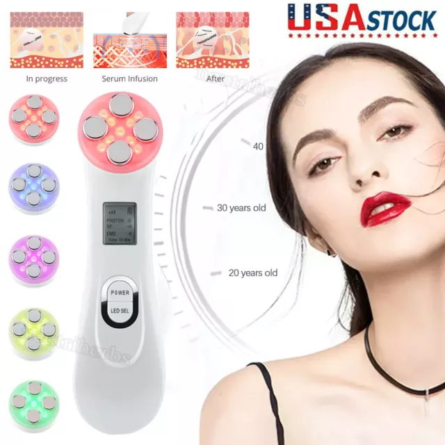 5 in 1 Radio Frequency Facial RF LED Photon Wrinkle Removal Anti Aging Machine