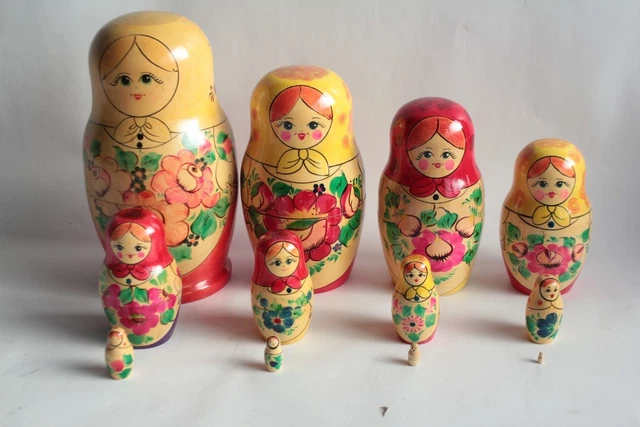 Poupées Gigognes Russes En Bois – 6 Pièces, Peinture Main, Décoration Ou Cadeau Traditionnel