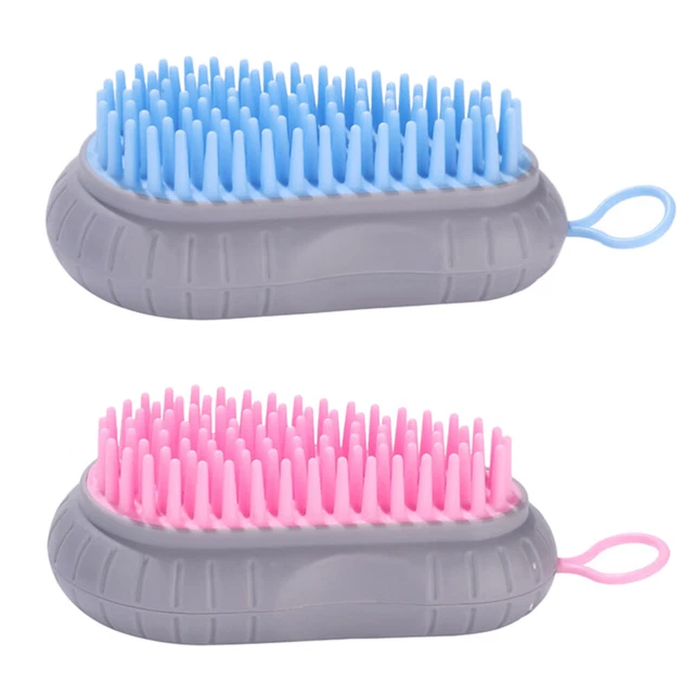 2 piezas cepillo de limpieza de silicona peine de masaje champú exfoliación corporal cepillo de cuero
