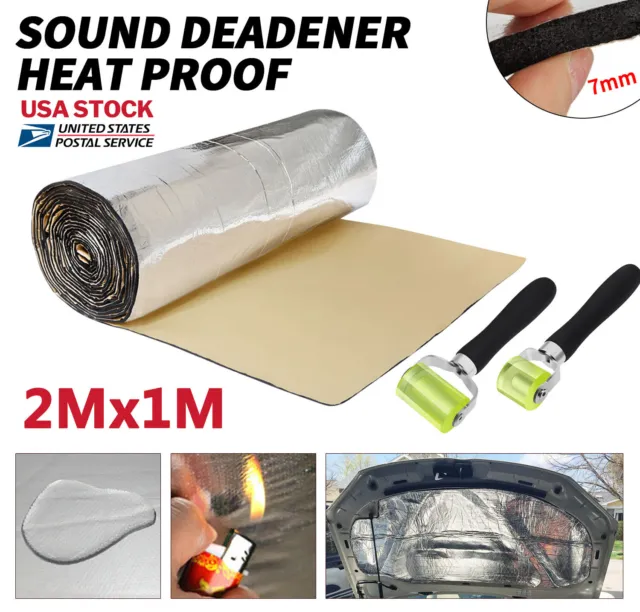 Heat Shield Waterproof Car Sound Deadener Heat Carpet Foam Mats 80"x40" + roller