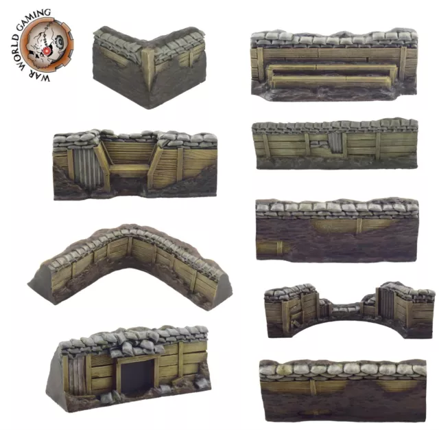 World at War Trench System Terrain Pieces (Select Type) – 28mm WW1 Scenery