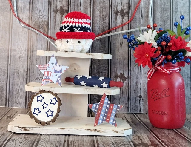 Marshmallow Mug Hat, 4th of July Marshmallow Mug Hat, Patriotic Decor, Farmhouse
