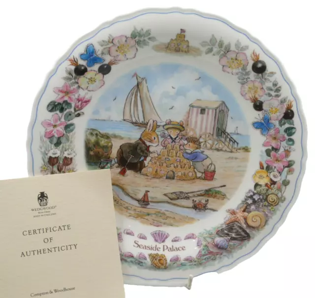 RARE MINT WEDGWOOD FOXWOOD AT SEA TALES SEASIDE PALACE 21cm PLATE + CERT