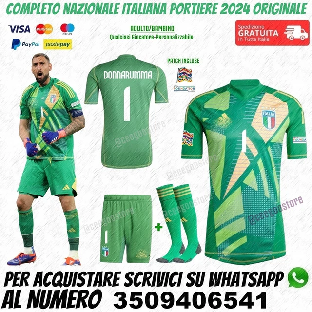 MAGLIA ITALIA DONNARUMMA Portiere 2024 Completo Adulto Bambino Verde Completino EUR 39 90 PicClick IT