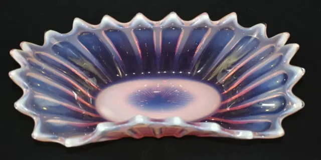 Fostoria Heirloom Glass Pink Opalescent Fluted Edge 12" Centerpiece Bowl Dish 3