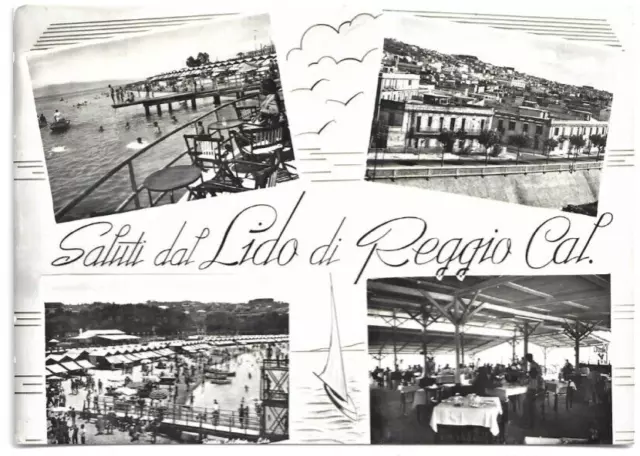 Cartolina Di Reggio Calabria ,Saluti Dal Lido Di Reggio Anni '50