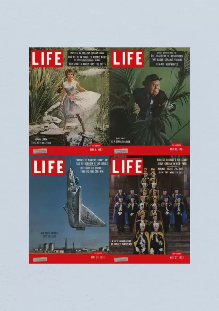 Lote de 4 meses completos de la revista Life mayo de 1957 6, 13, 20, 27 era de los derechos civiles