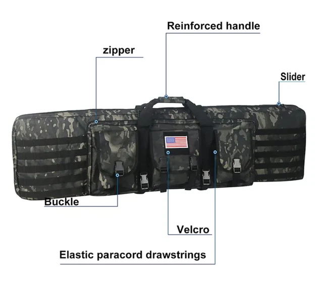 TACTICAL DOUBLE RIFLE Case Military Molle Gun Rifle Bag Hunting Gun