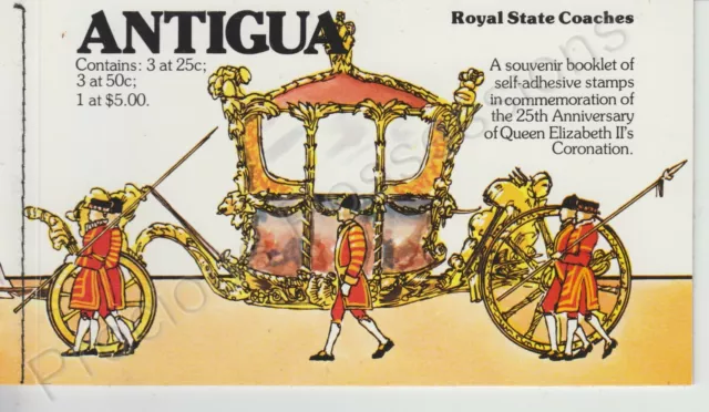 Qeii Stamp Booklet Mnh 1978 Coronation 25Th Anniversary Antigua