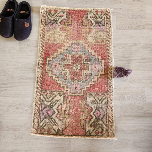 Housewarming gift rug turkish handknotted rug,vintage small area rug