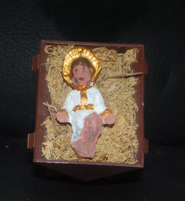 Alte Krippenfigur  Krippe mit Jesus Kind    Jesus Kind aus Alten Wachs  Figur