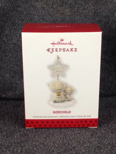 Hallmark Keepsake Ornament Godchild Christmas 2013 Lamb Sheep Star New