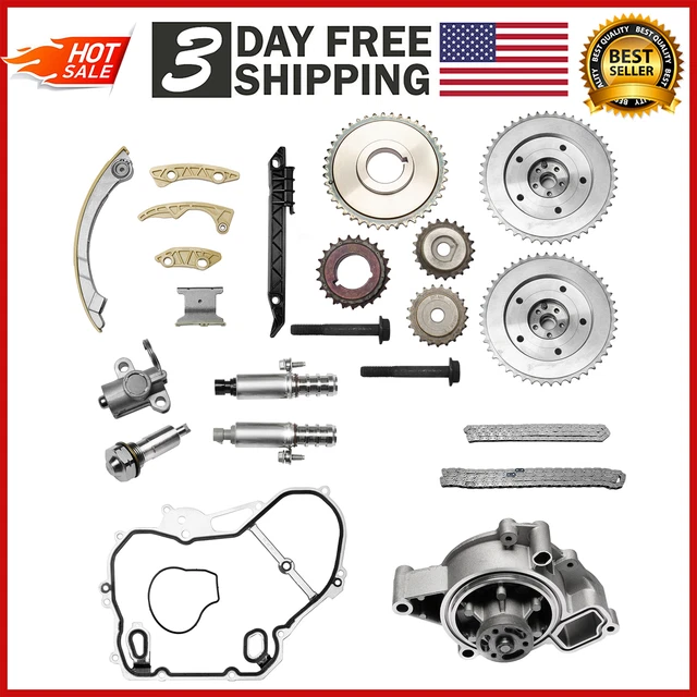 TIMING CHAIN KIT VCT Selenoid Actuator Gear Water Pump For GM 2.2L 2.4L