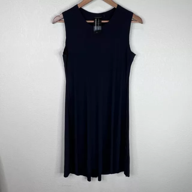 Norma Kamali x Kamali Kulture Swing Dress Size Small Black Sleeveless Raw Edges