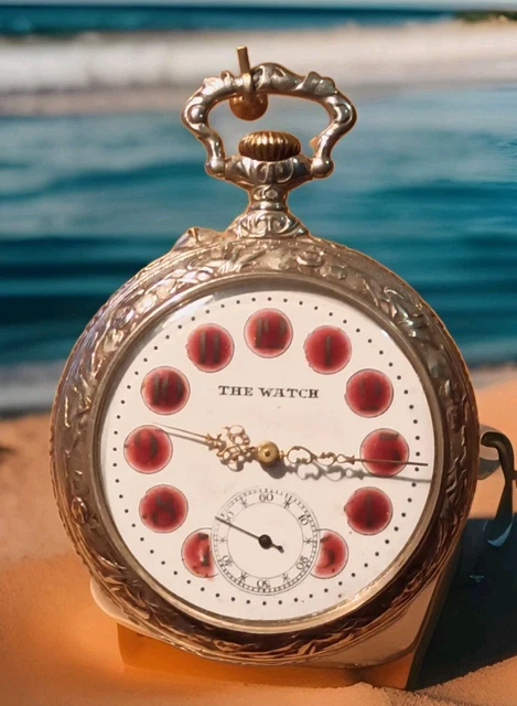 MONTRE GOUSSET THE WATCH cartouches émaillés ambre gravure