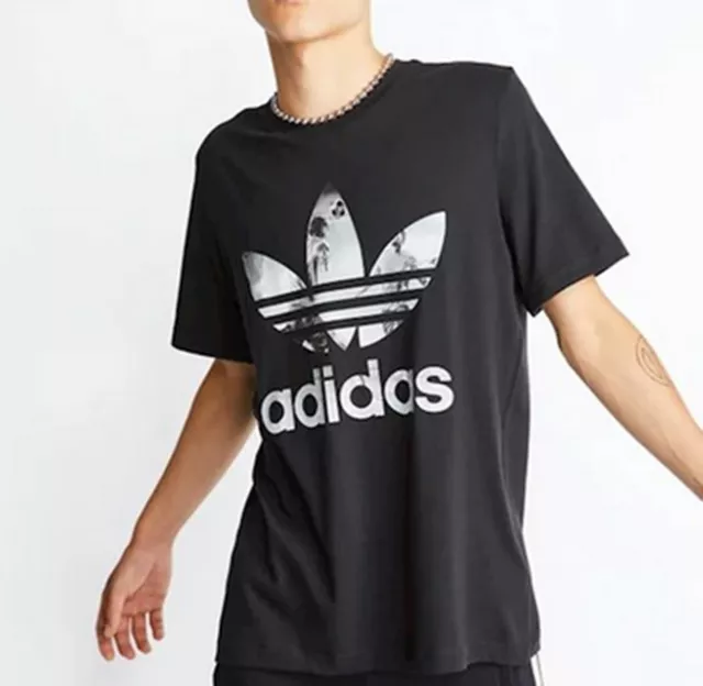 Adidas Originals Football Photo Tshirt Trefoil Logo Black Uk M,L,Xl New Last 3