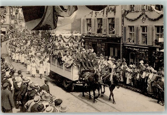 13455804 BASILEA Confederazione Turnfest treno festa Basilea città