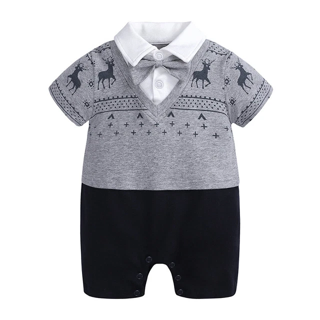 Newborn Boys Romper One-piece Bodysuit Toddlar Uniform Summer Baby Kids Jumpsuit