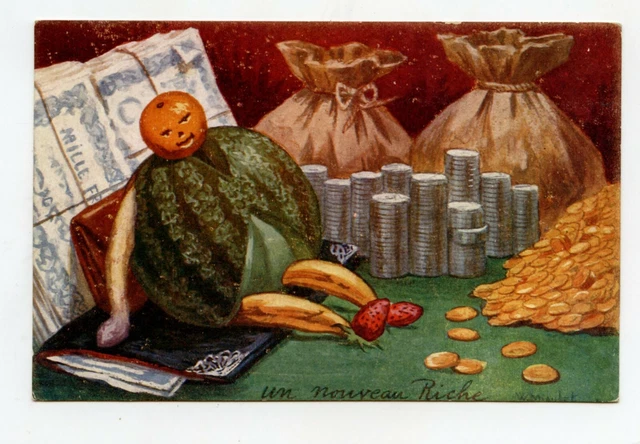 W. MIAULET . Fruit humanisé . Un nouveau riche