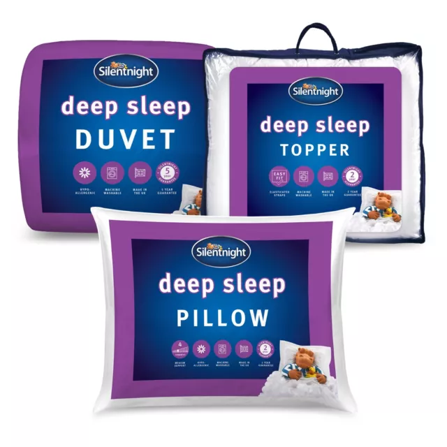 Silentnight Deep Sleep 13.5 Tog Duvet Mattress Topper and Pillow Pair Bed Set